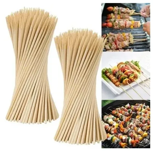 Espeto palito Bambu 30cm para Churrasco Pacote 1.000 unid