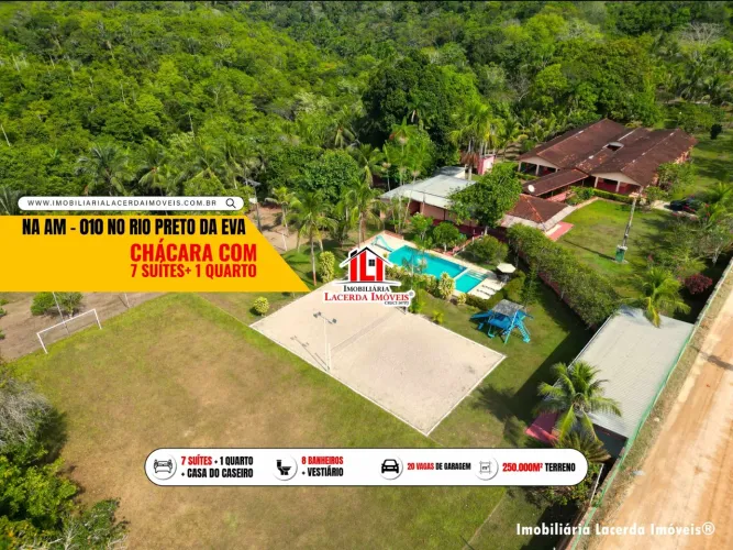 Sitio na AM-010 Próximo ao Rio Preto da Eva medindo 250.000m² , O terreno faz fundo com um