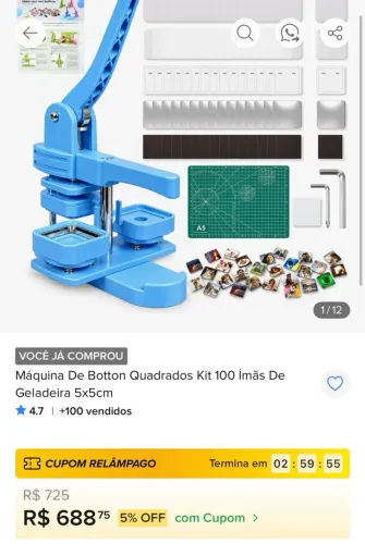 Máquina de Botton Quadrado 