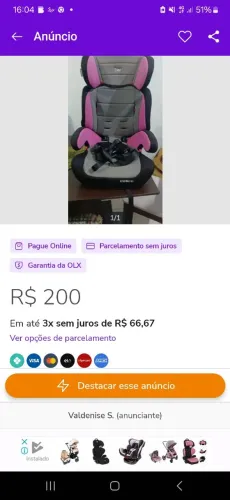 Cadeirinha de automovel marca cosco