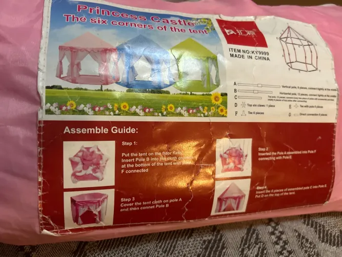 Barraca Infantil Castelo das Princesas Hexagonal Rosa com Bolsa