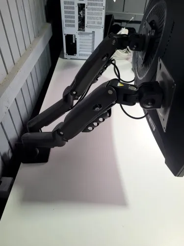 ELG, F160N, Suporte Articulado de mesa com Pistão a gás e ajuste de altura, 2 monitores!