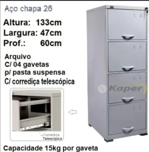 Armário de aço para pastas  suspensas