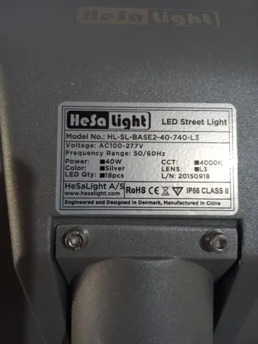 Refletor Led De Poste Hesa Light 40w Ac100-277v Alumínio / SILVER | 100/227V