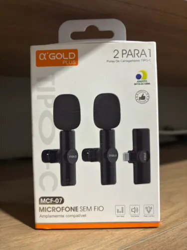 Microfone Lapela Sem Fio Tipo-C