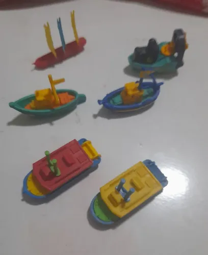 6 miniaturas de embarcações barcos anos 90
