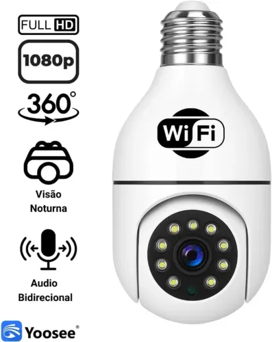 Câmera Wifi Lampada Giratoria