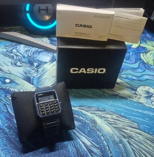 Relógio Casio Calculadora Vintage Azul (CA-53WF) - Completo na Caixa (Praticamente Novo)