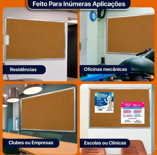 Quadro cortiça 180x120 moldura em Alumínio - Dividimos em até 10x