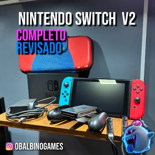 Nintendo Switch V2 Neon Desbloqueado - Completo e Revisado.