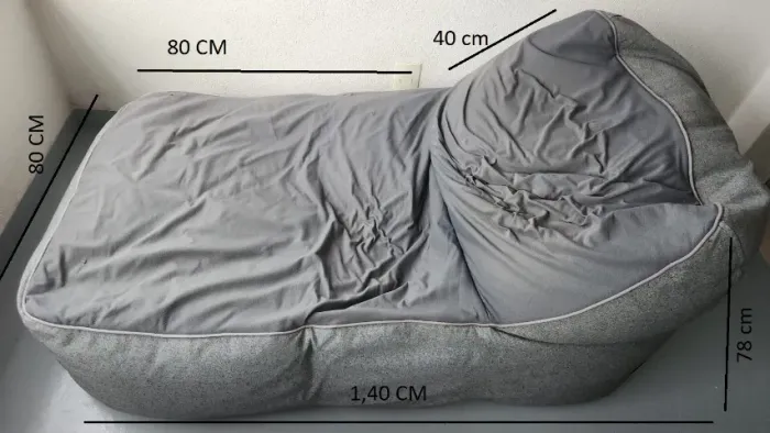 Puffe Tipo CHAISE LONGUE CASA-FOM Grande Cinza Ótimo Estado