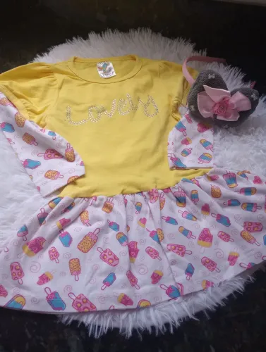 Vestido infantil Tam 2 serve até 3 anos novo