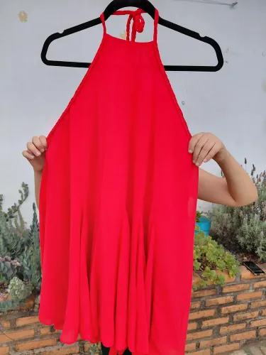 vestido laguna fluído vermelho m
