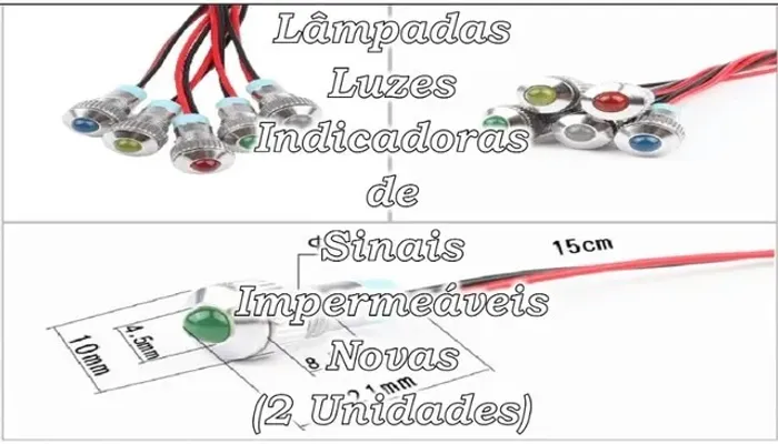 Luzes Indicadoras de Advertência em Led 8 mm