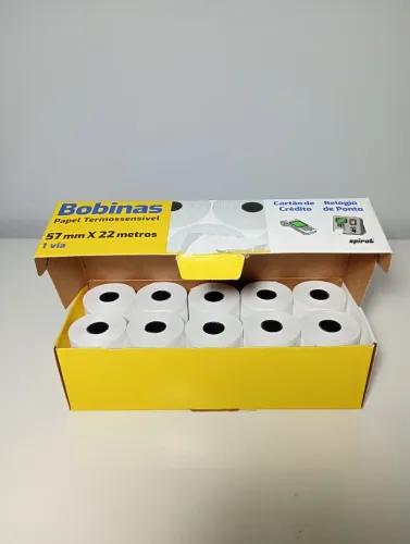 Bobinas Térmicas 57mm x 22m - Caixa com 10 unidades (Spiral)