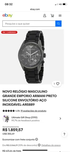 Lindo Relógio Empório Armani Original