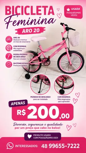 Bicicleta Menina Aro 20