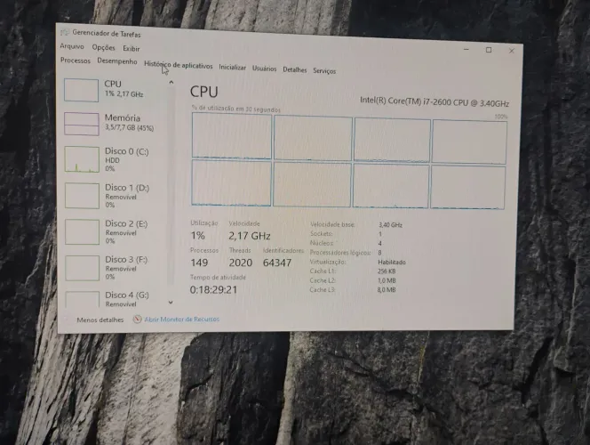 Computador i7 funcionando 100%