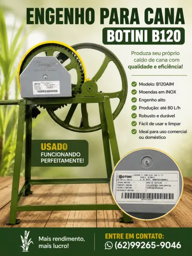 ENGENHO PARA CANA BOTINI B120 COM MOTOR 2HP