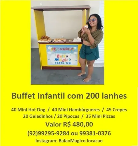 Buffet Infantil com 200 lanches 