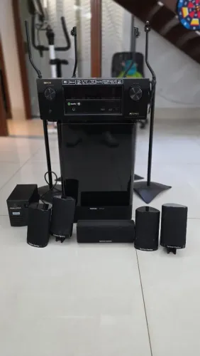 Home Theater 7.2 Denon com Caixas Harman Kardon