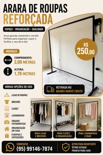 Arara de ferro para Roupas