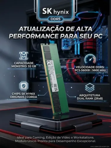 MEMÓRIA 32GB DDR5 SK Hynix NOVA ORIGINAL