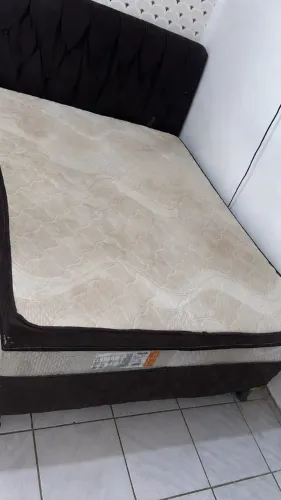 Cama Box de casal Bom sono D-28 Unibox Premium semi-nova, COM cabeceira