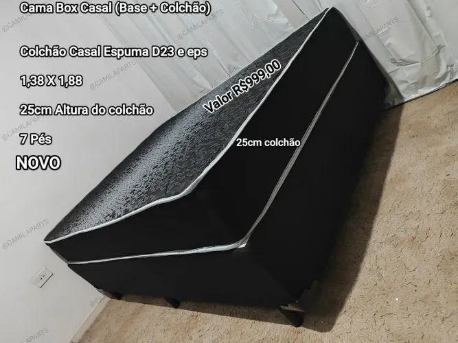 Cama Box Casal NOVO (Base + Colchão) ENTREGO
