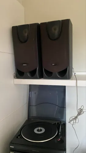 ? Philips AS565 4 em 1 com Toca-Discos + 2 Caixas Originais