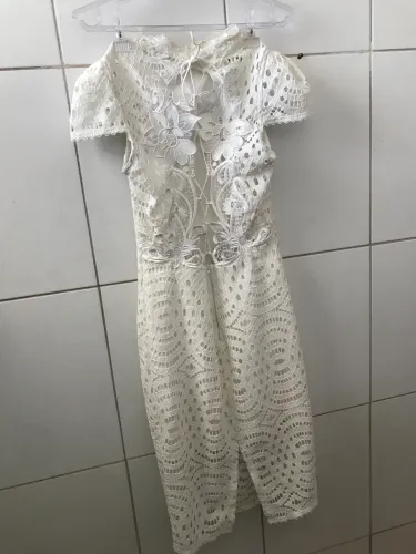 Vestido Branco (Off-White) mídi 