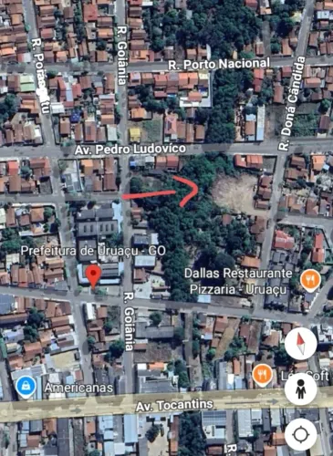 Terreno plano 1.963m² no Centro de Uruaçu