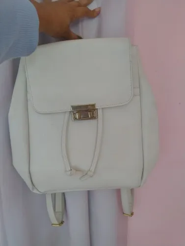 Bolsa / Mochila 3 em 1 branca em couro sintético