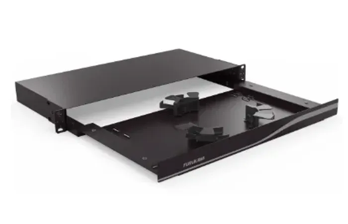 BANDEJA PARA ACOMODACAO DE SOBRA DE CORDAO 1U CURTO (PR RAL9005)