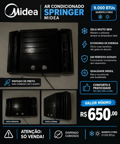 Ar-Condicionado Midea Springer 9.000 BTUs Quente e Frio