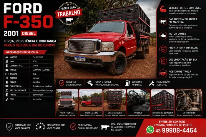 Ford F-350 3.9 8V Turbo Diesel Mec. 2001