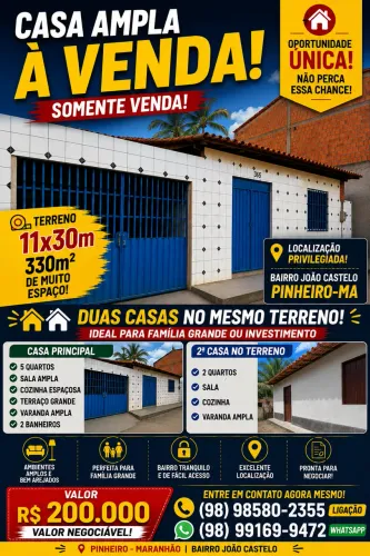 Casa ampla em Pinheiro-Maranhao