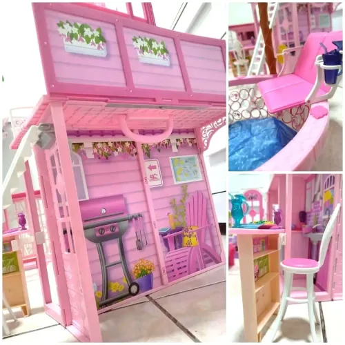 Maleta Casa da Barbie 2 Andares com Piscina + Boneca (MATTEL | BAZAR)