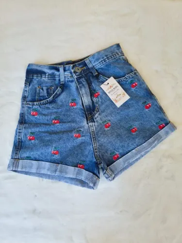 Short Jeams Mom Bordado