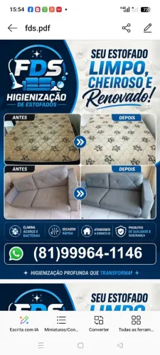 Higienização de estofados