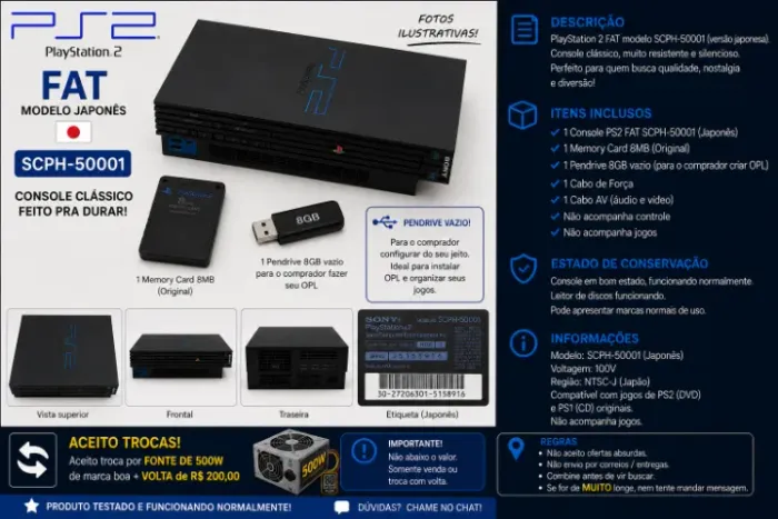 Ps2 FAT japones scph 50001