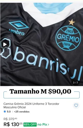 Camisa Grêmio tamanho M umbro