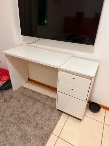 Mesa escrivaninha com gaveteiro para escritório 