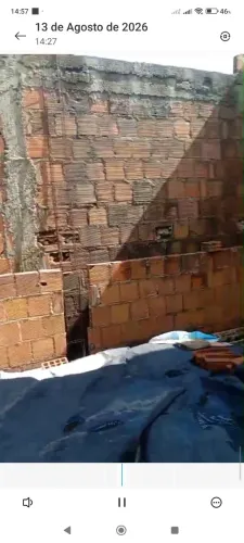 terreno já iniciado com 4 mil tijolos mais 14 treliças 18 insopor e 20 colunas