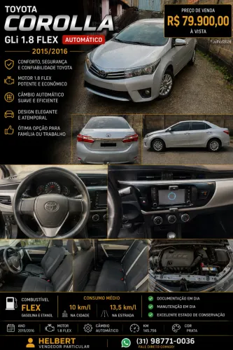 Toyota Corolla GLI 1.8 Flex 16V Aut. 2016
