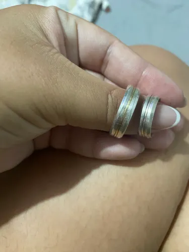 ALIANÇAS PRATA 950 COM FIO DE OURO 