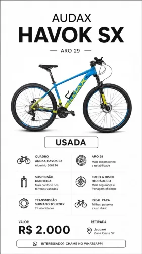 Bicicleta Aro 29 Audax Havok SK