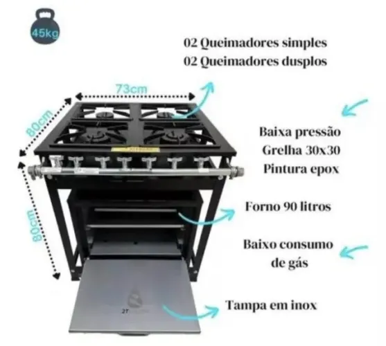 Fogão industrial com forno
