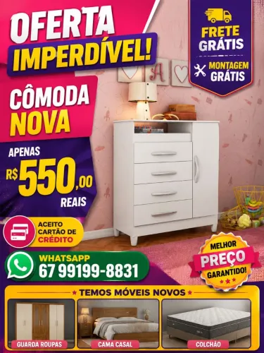 Poucas unidades cômoda nova garantia entrego 