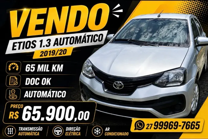 Toyota Etios X 1.3 Flex 16V 5P Aut. 2020